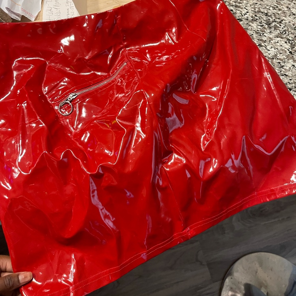 Little Red LEATHER Skirt BRAND NEW WITH TAGS !